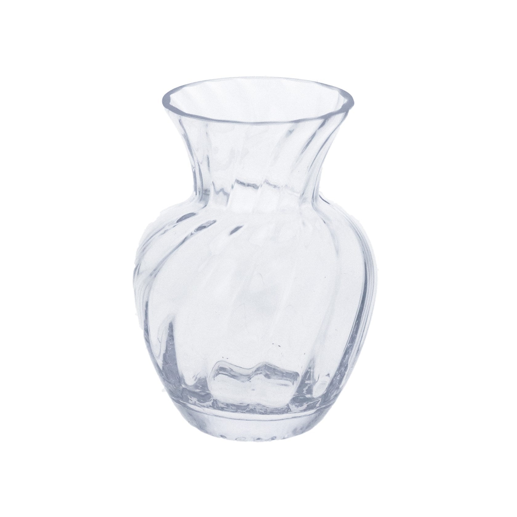 Clear glass twist vase (Small)