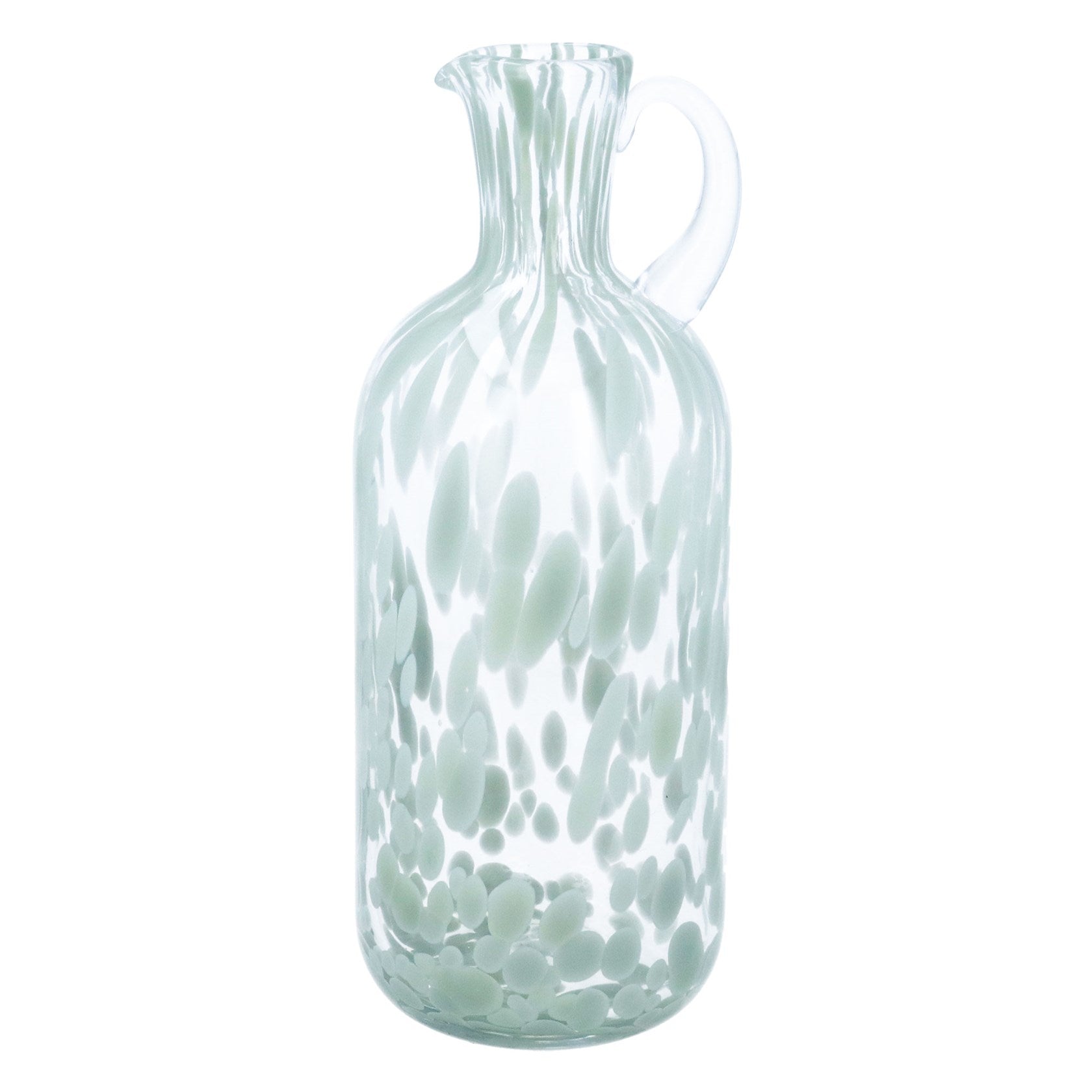 Sage green tortoiseshell glass jug