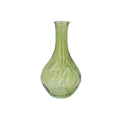 Olive green glass twist bud vase