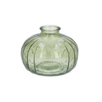 Olive green glass ribbed onion bud vase