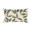 Embroidered leaves rectangular cushion