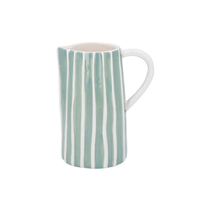 Sage Stripe Stoneware Jug, Med