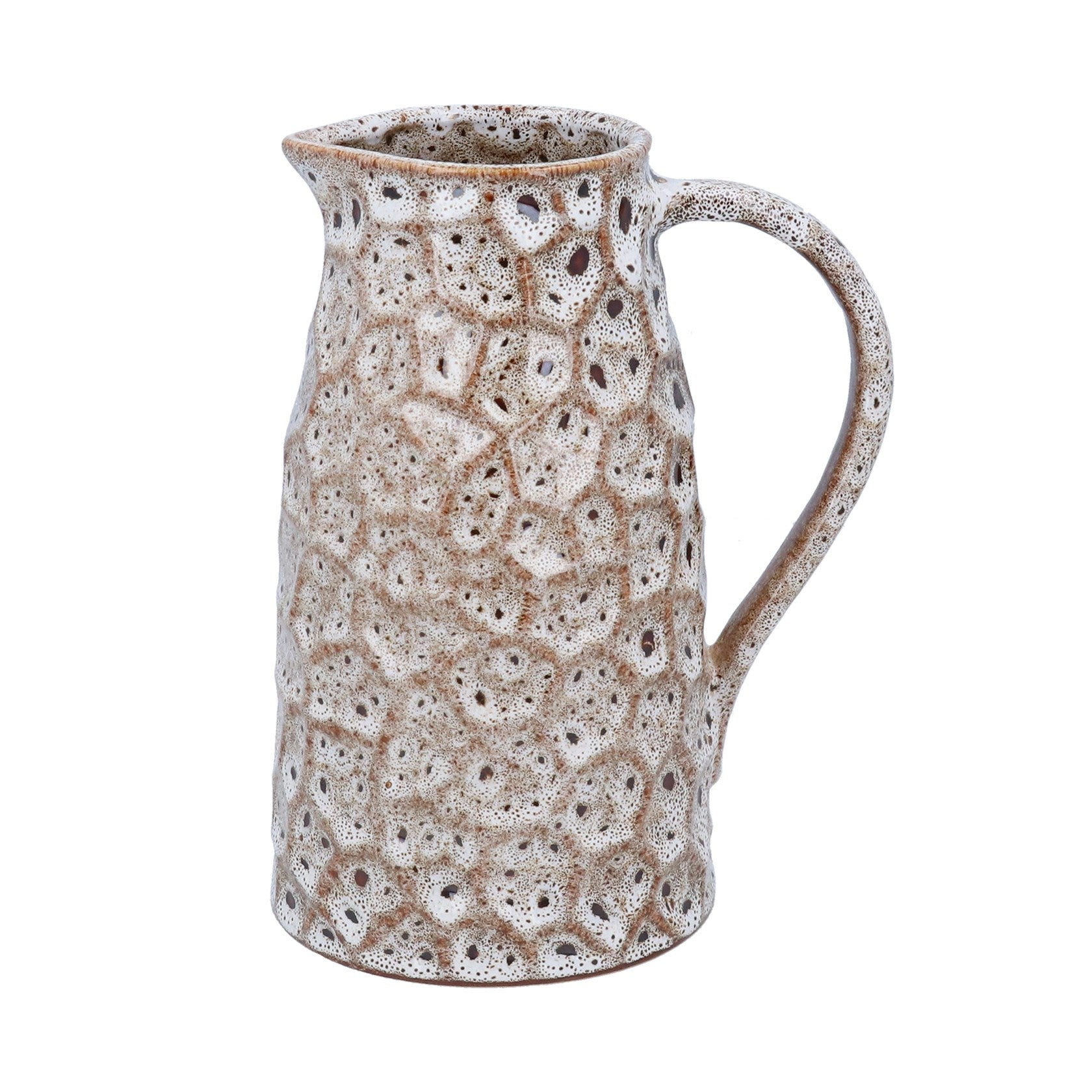 Speckled Brown Stoneware Crater Jug