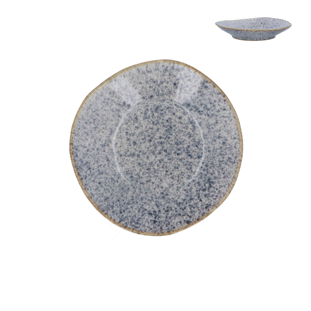 Blue Speckled Stoneware Plate