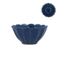 Navy stoneware fluted mini bowl