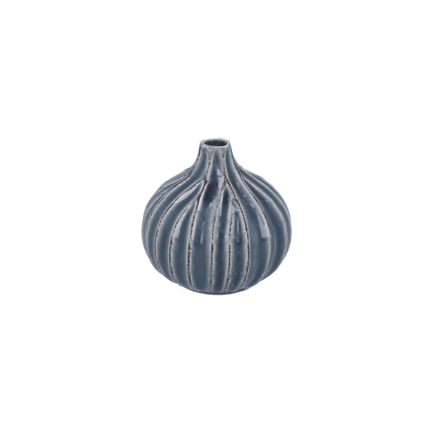 Petrol blue stoneware budvase (Small)