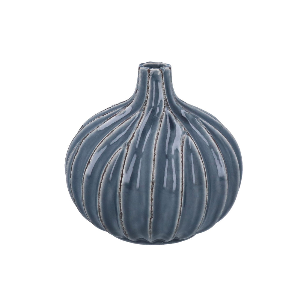 Petrol blue stoneware bud vase (Large)