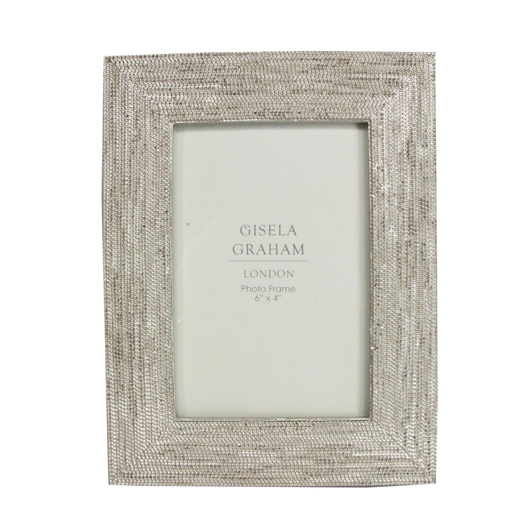 Silver Beaded Resin Picture Frame, 4x6