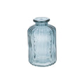 Blue glass ribbed bud vase