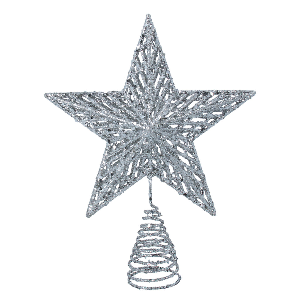 Silver star tree topper