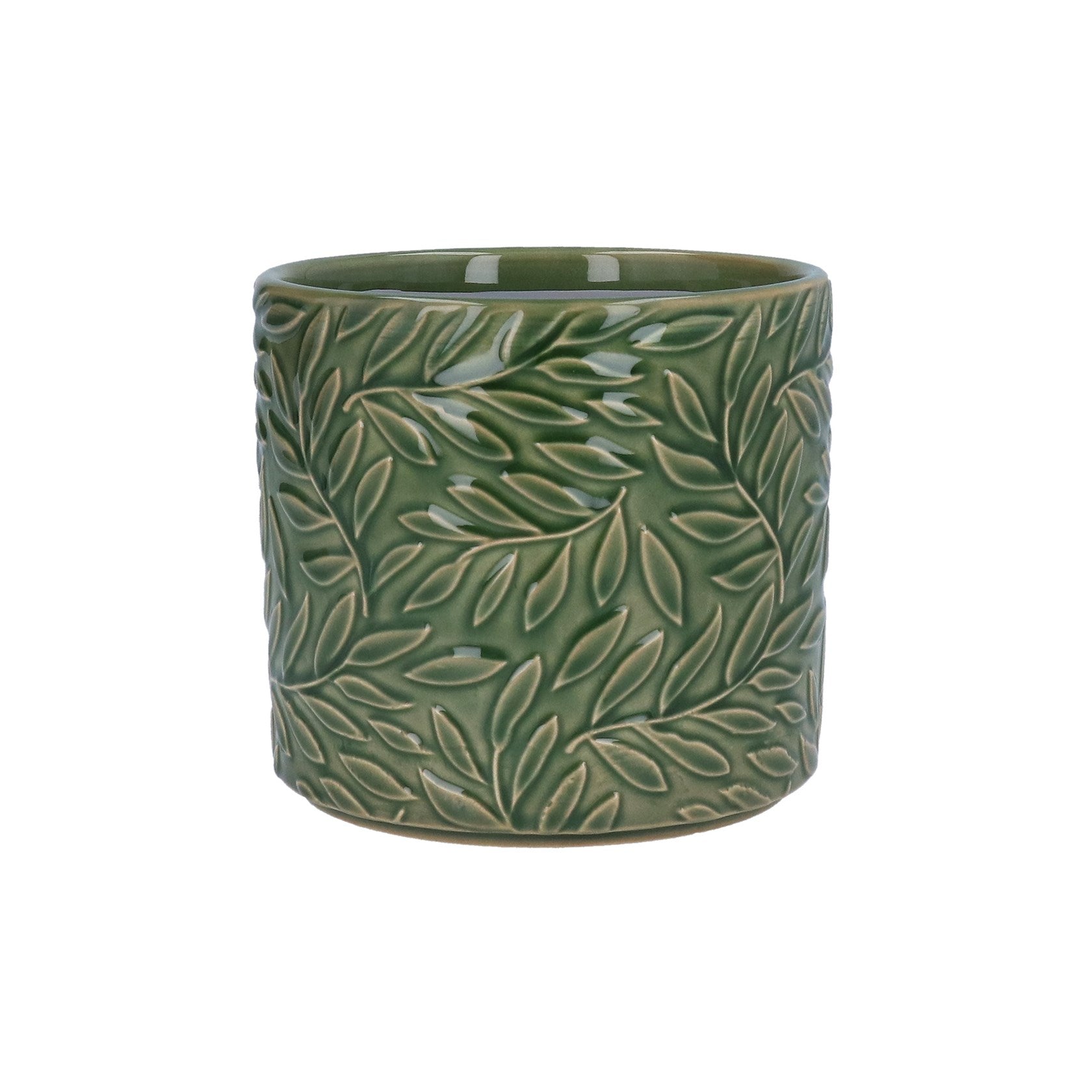 Green willow stoneware pot cover (Small)