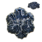 Blue reactive stoneware hellebore trinket dish