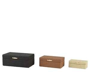 Chests with iron bow closure - Set of 3