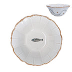 Fish fluted stoneware bowl