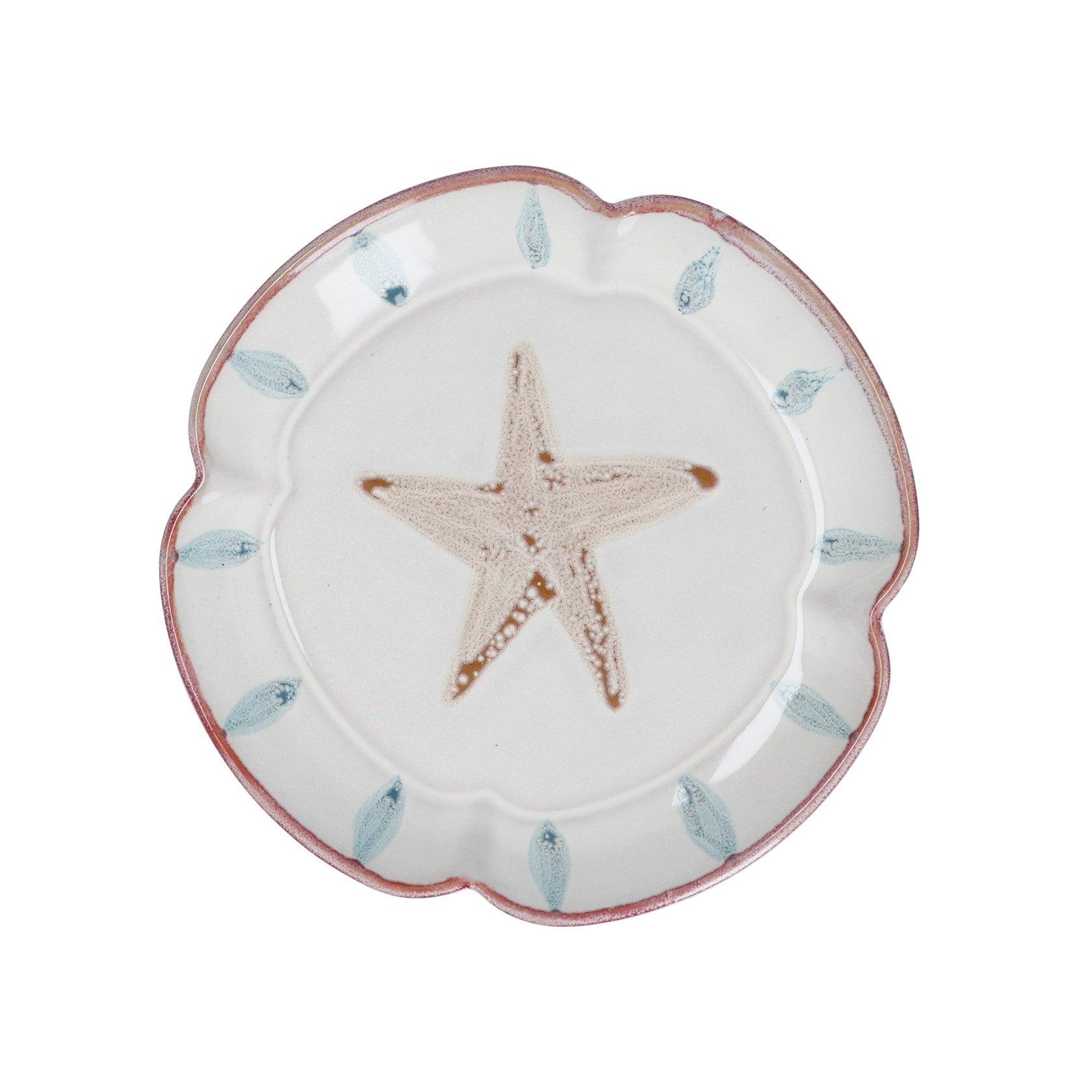 Starfish fluted stoneware plate