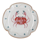 Crab fluted stoneware plate