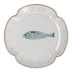 Fish fluted stoneware plate