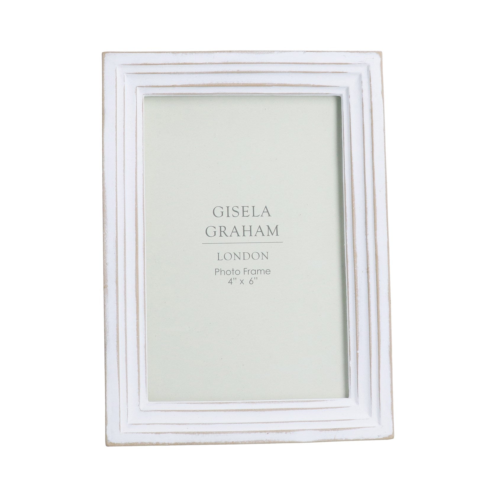 Antique white groove resin picture frame 4x6"