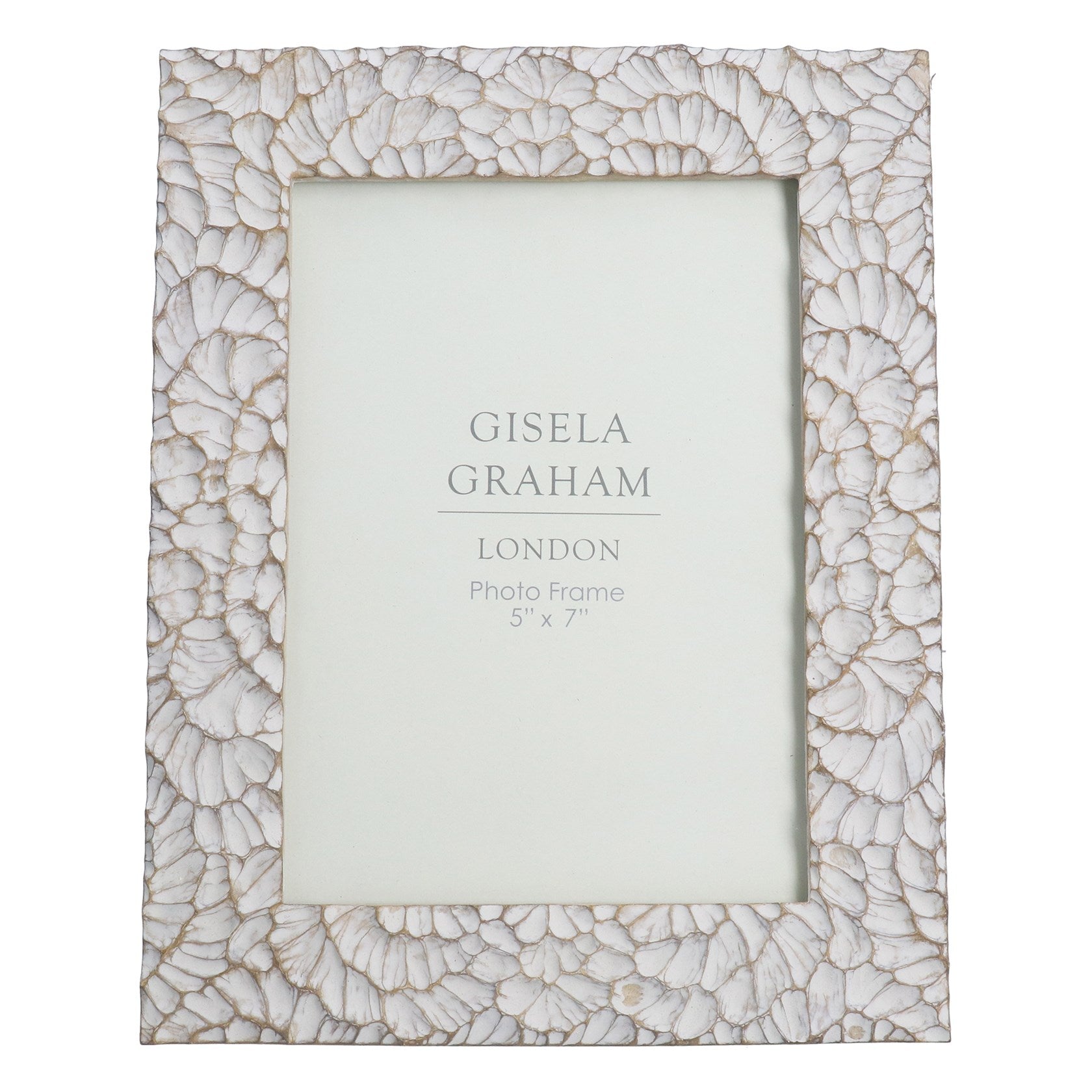 Taupe frill resin picture frame 5x7"