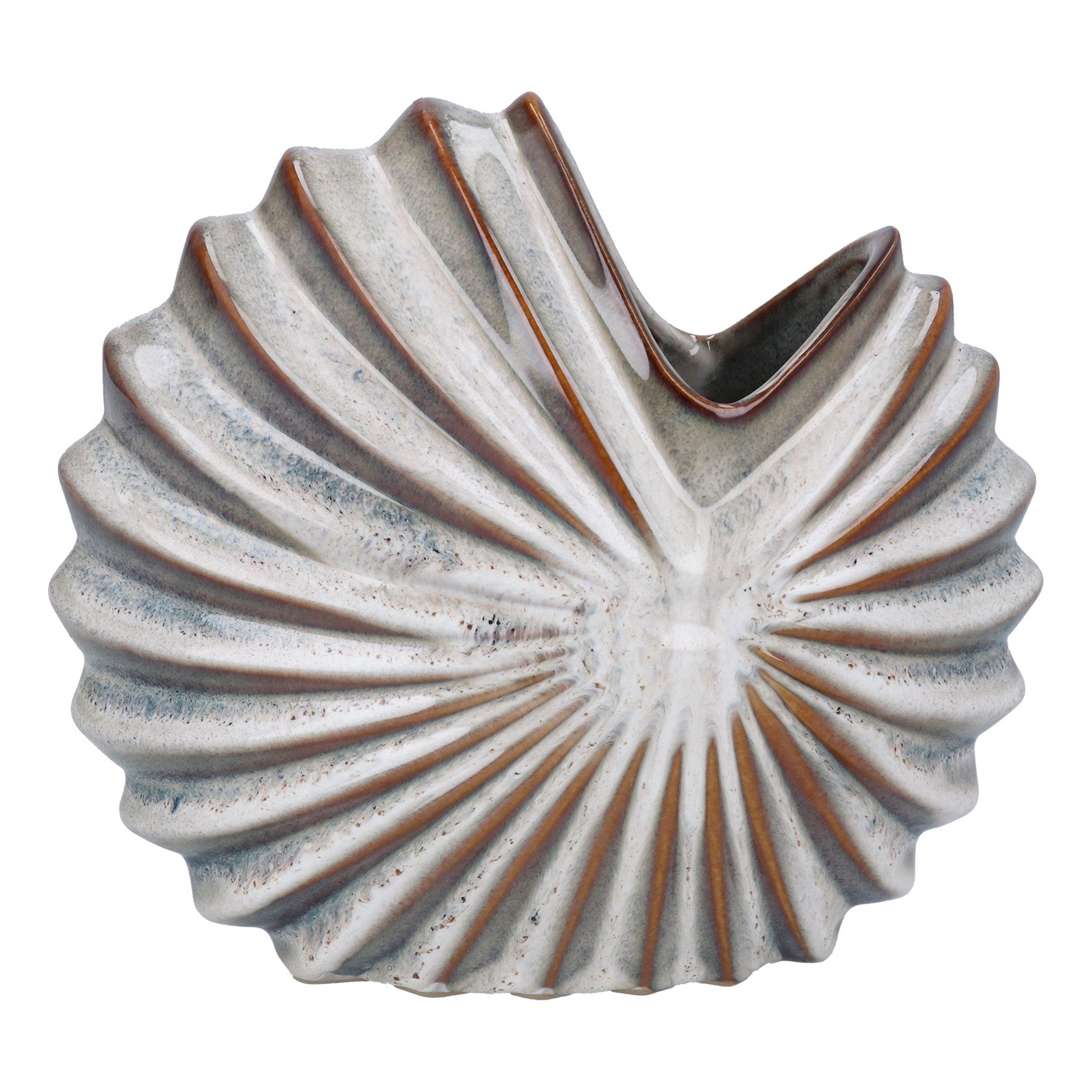 Natural stoneware spiral shell vase (large)