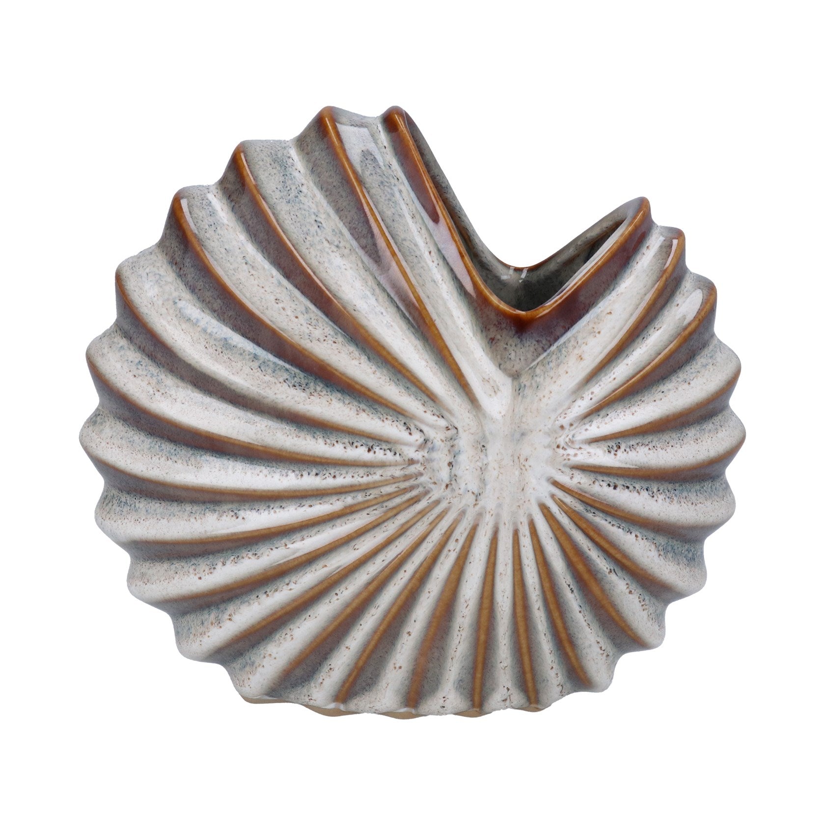 Natural stoneware spiral shell vase