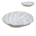 White stoneware spiral shell trinket dish