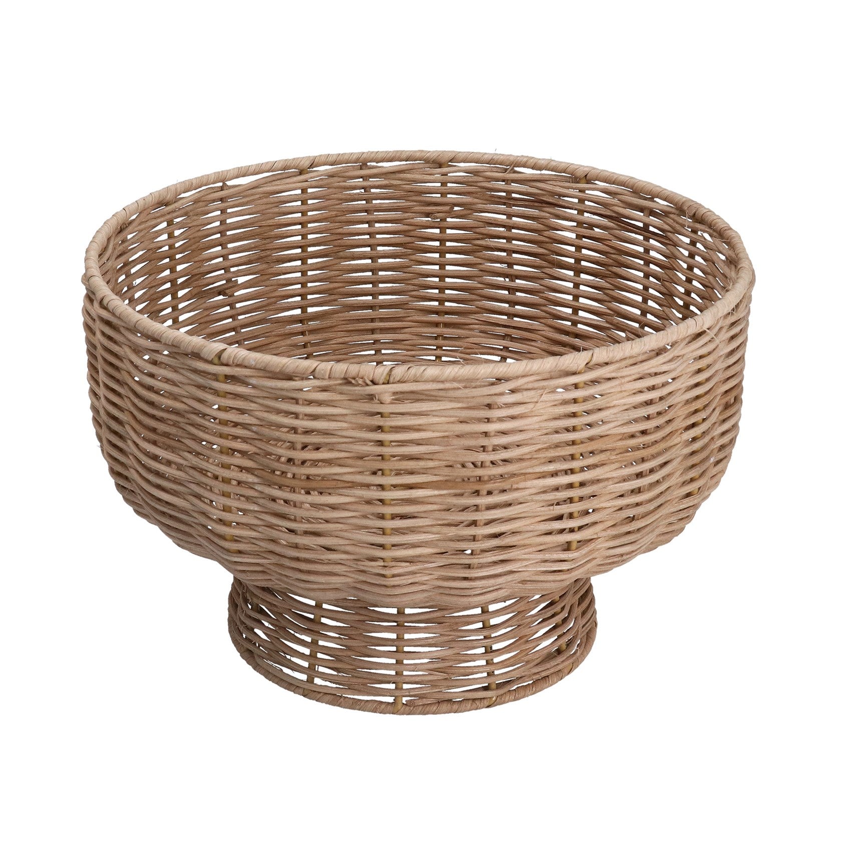 Rattan round pedastal bowl basket