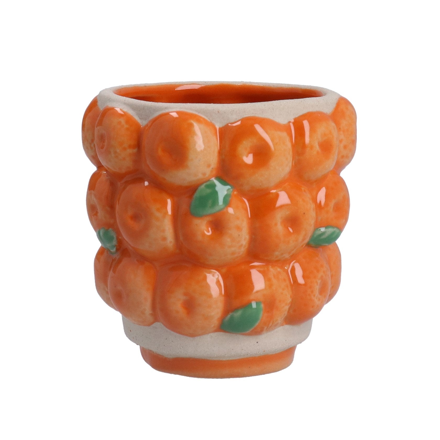 Oranges stoneware mini pot cover