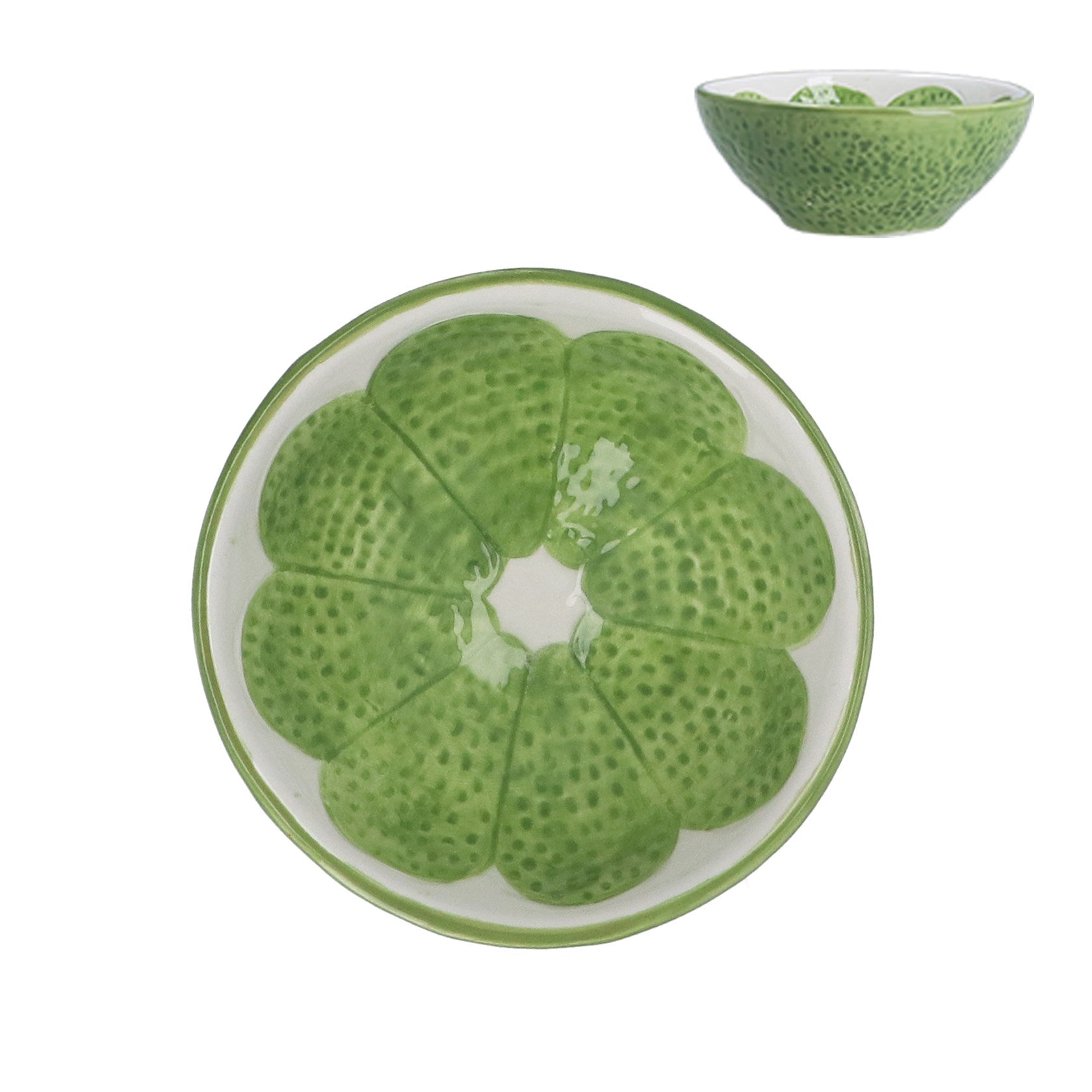 Lime slice ceramic mini pinch bowl