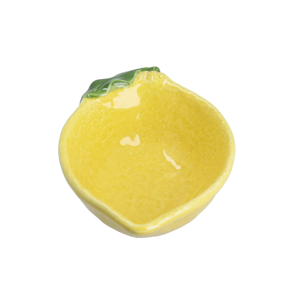 Lemon shape stoneware dish