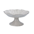 Taupe stoneware pinched pedestal bowl (Small)