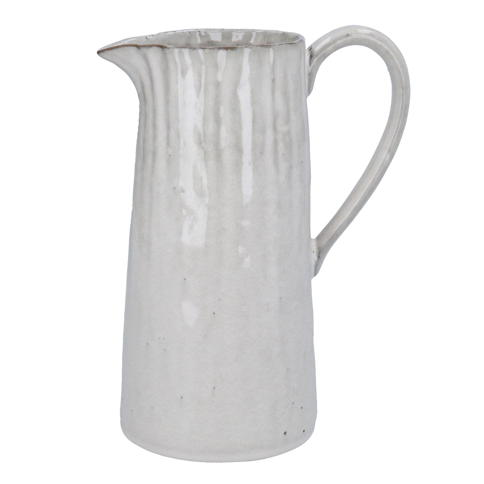 Taupe stoneware pinched pitcher jug