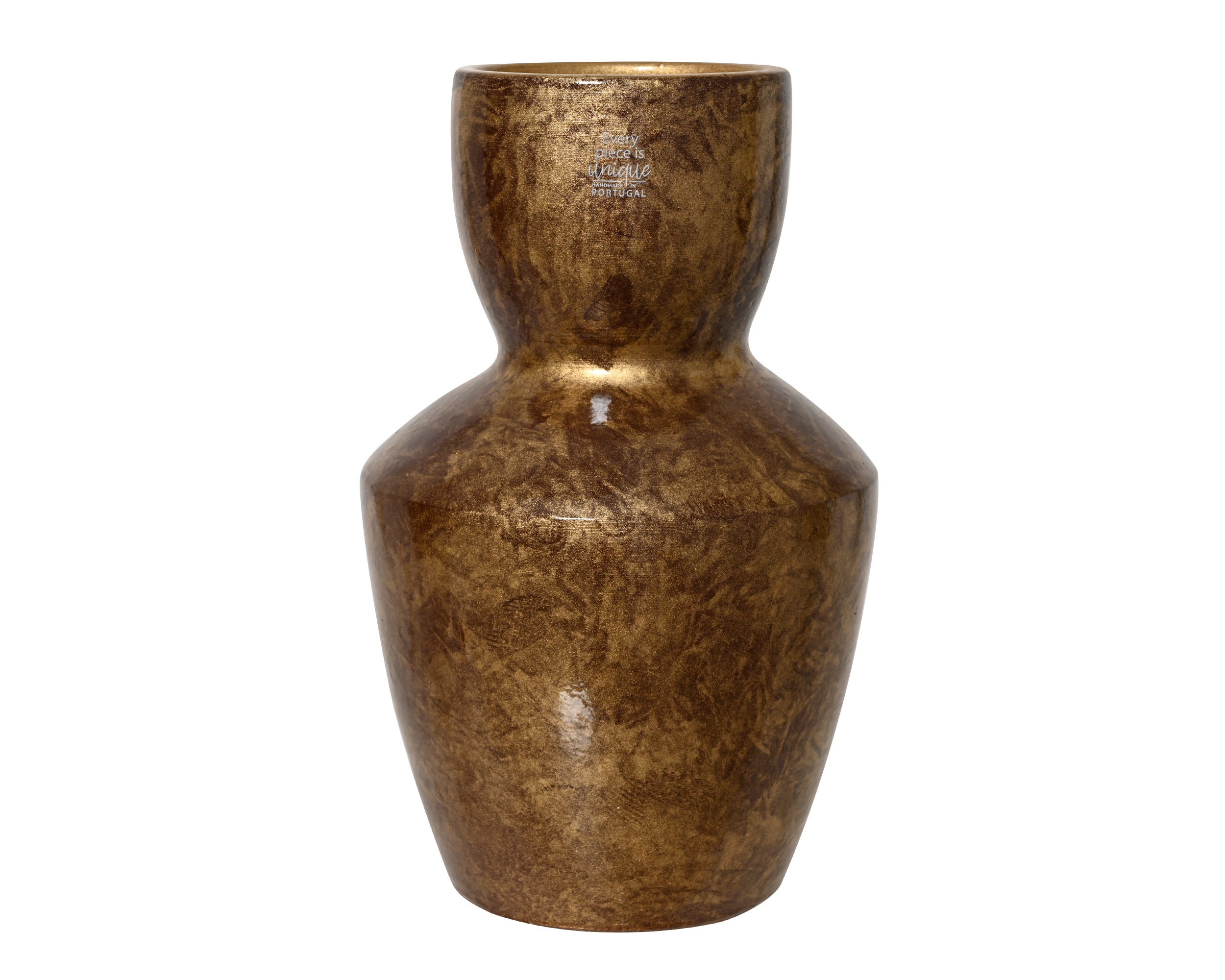 Small copper and gold irregular shaped vase