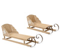 Wooden sleigh with white snowflake