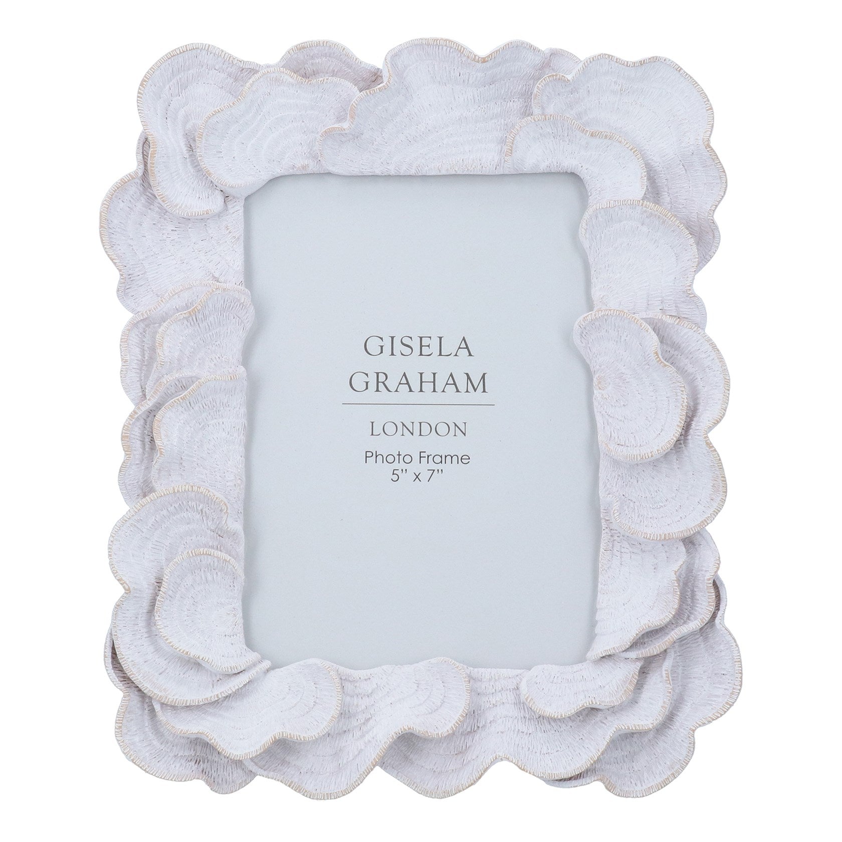 Antique white oyster resin picture frame 5x7"