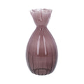Mauve glass frill top tall bud vase