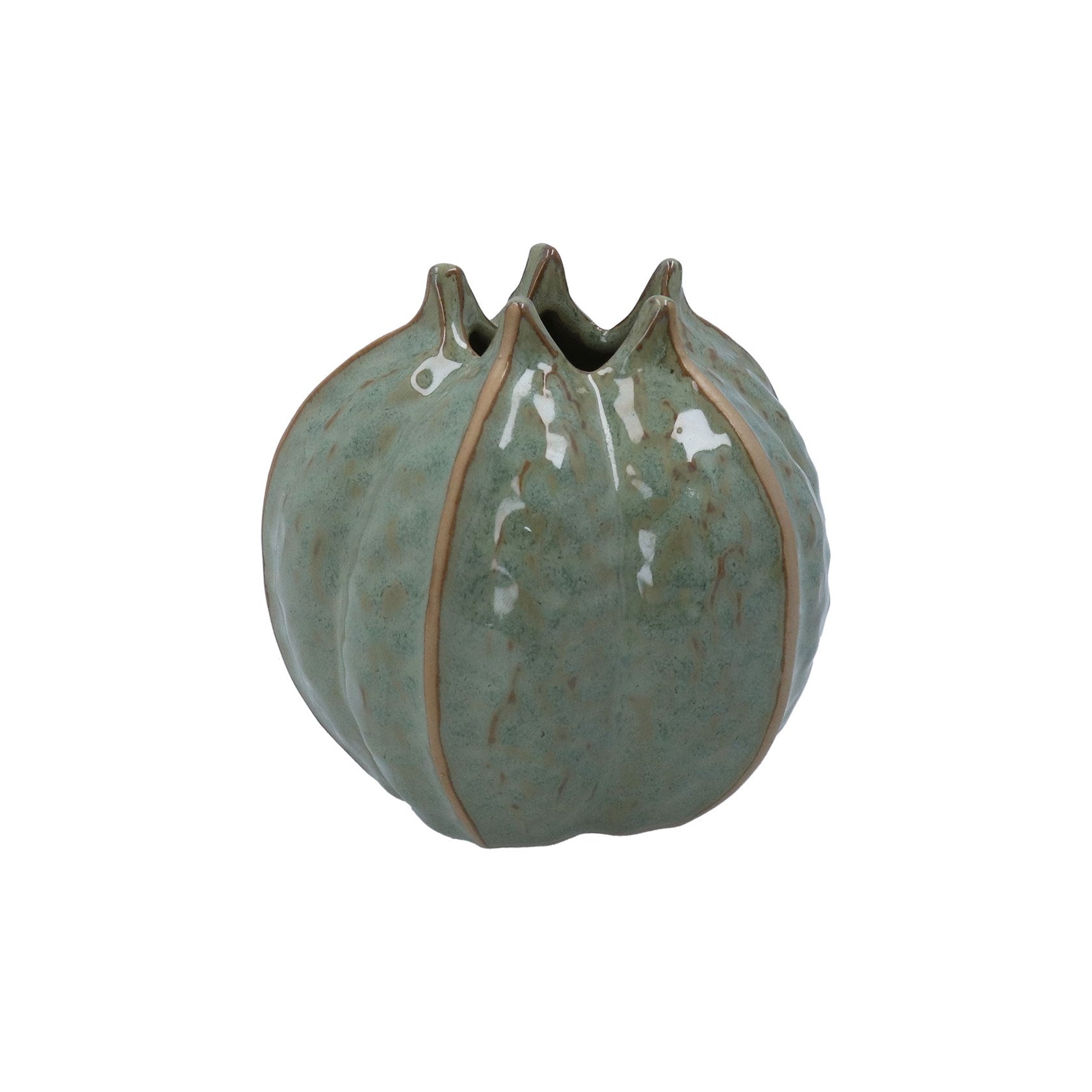 Green stoneware pod vase
