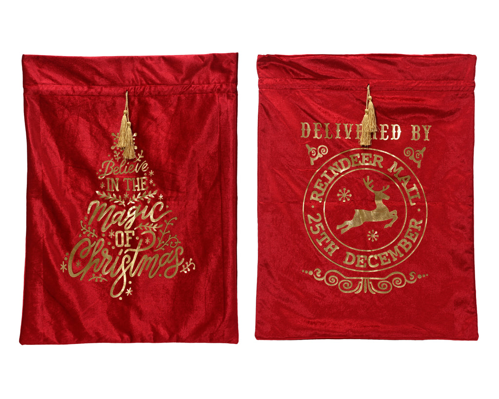 Red velvet Christmas bag