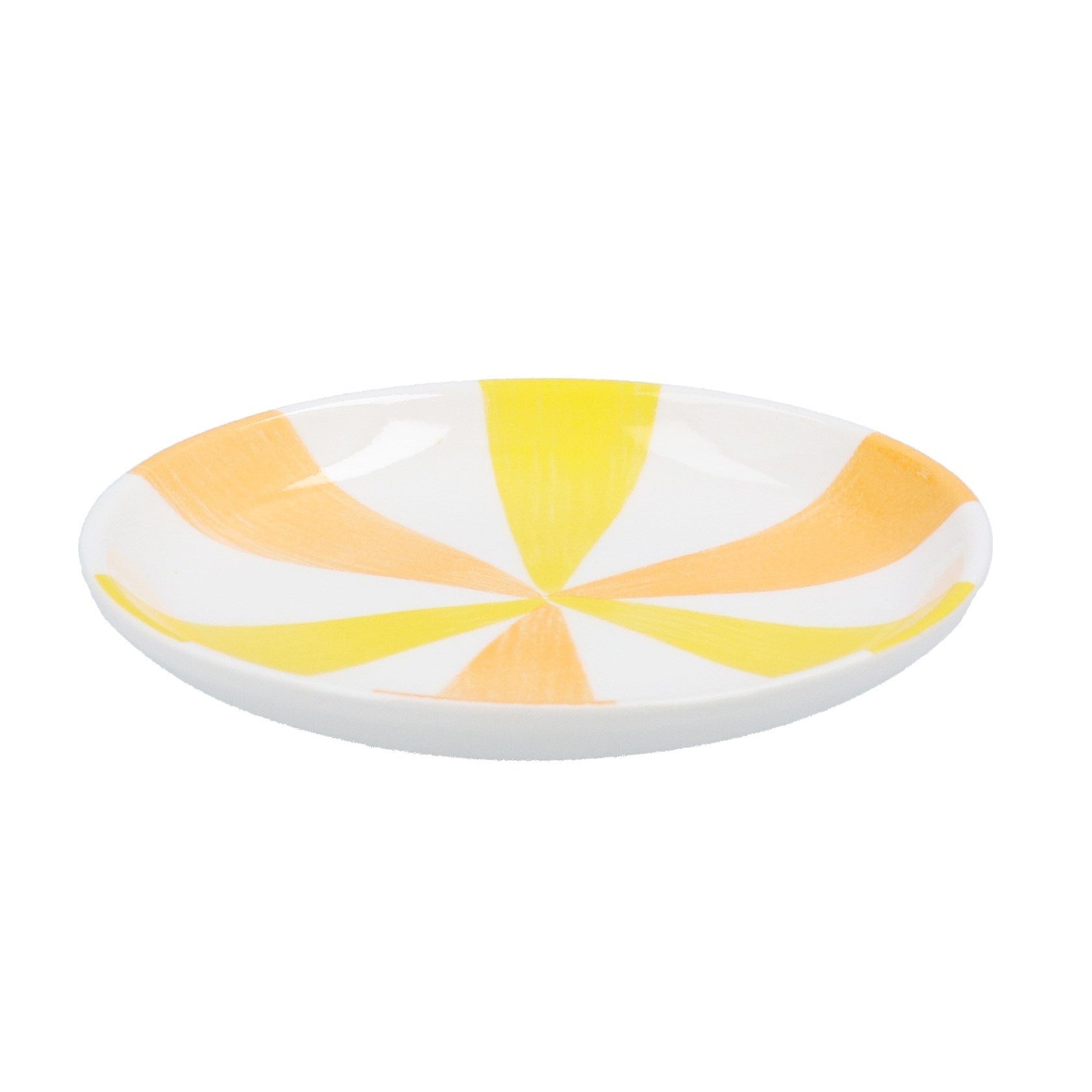 Orange & yellow porcelain wheel trinket dish