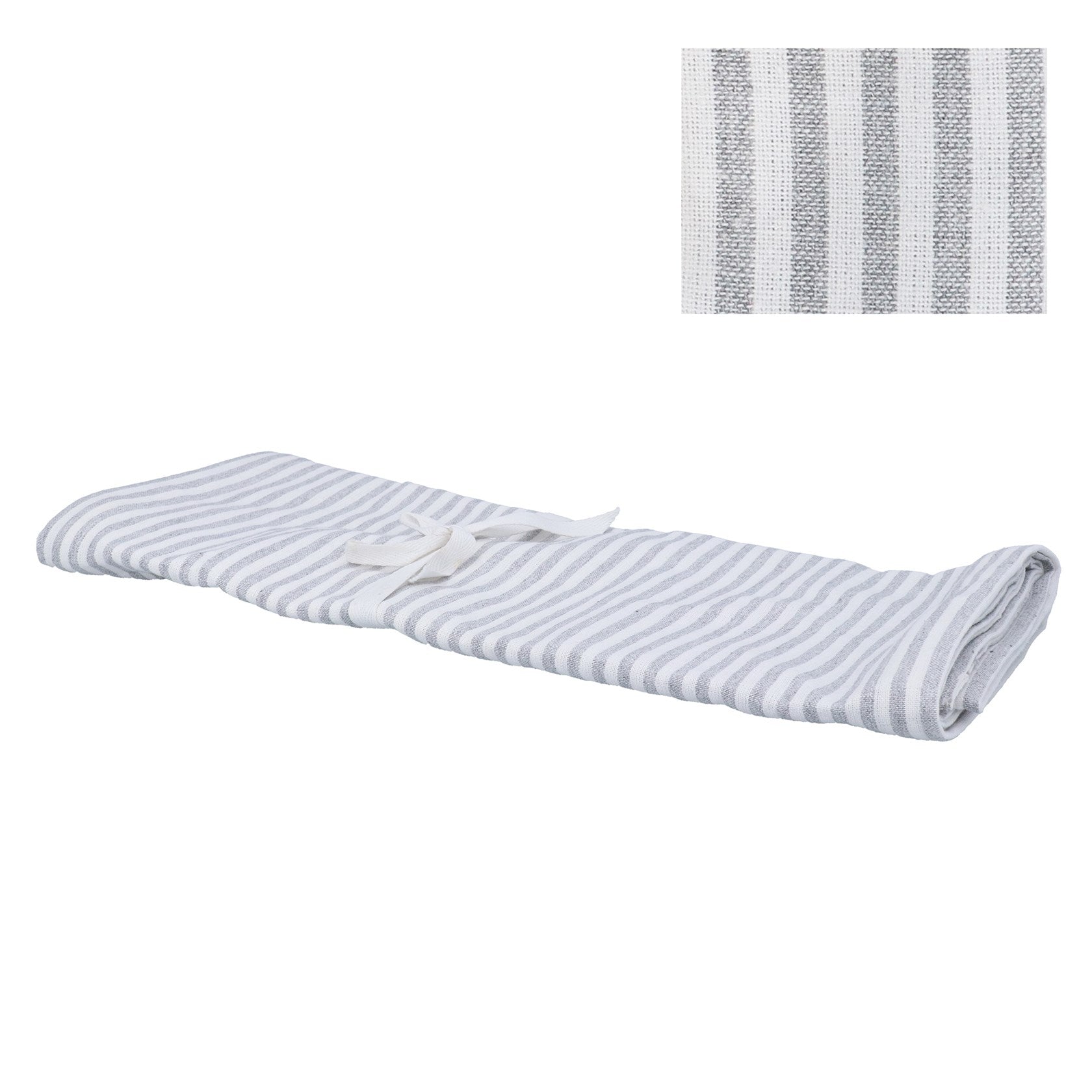 Grey cotton mix stripe runner