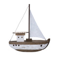 Rustic wood sail boat ornament (27.5cmH)