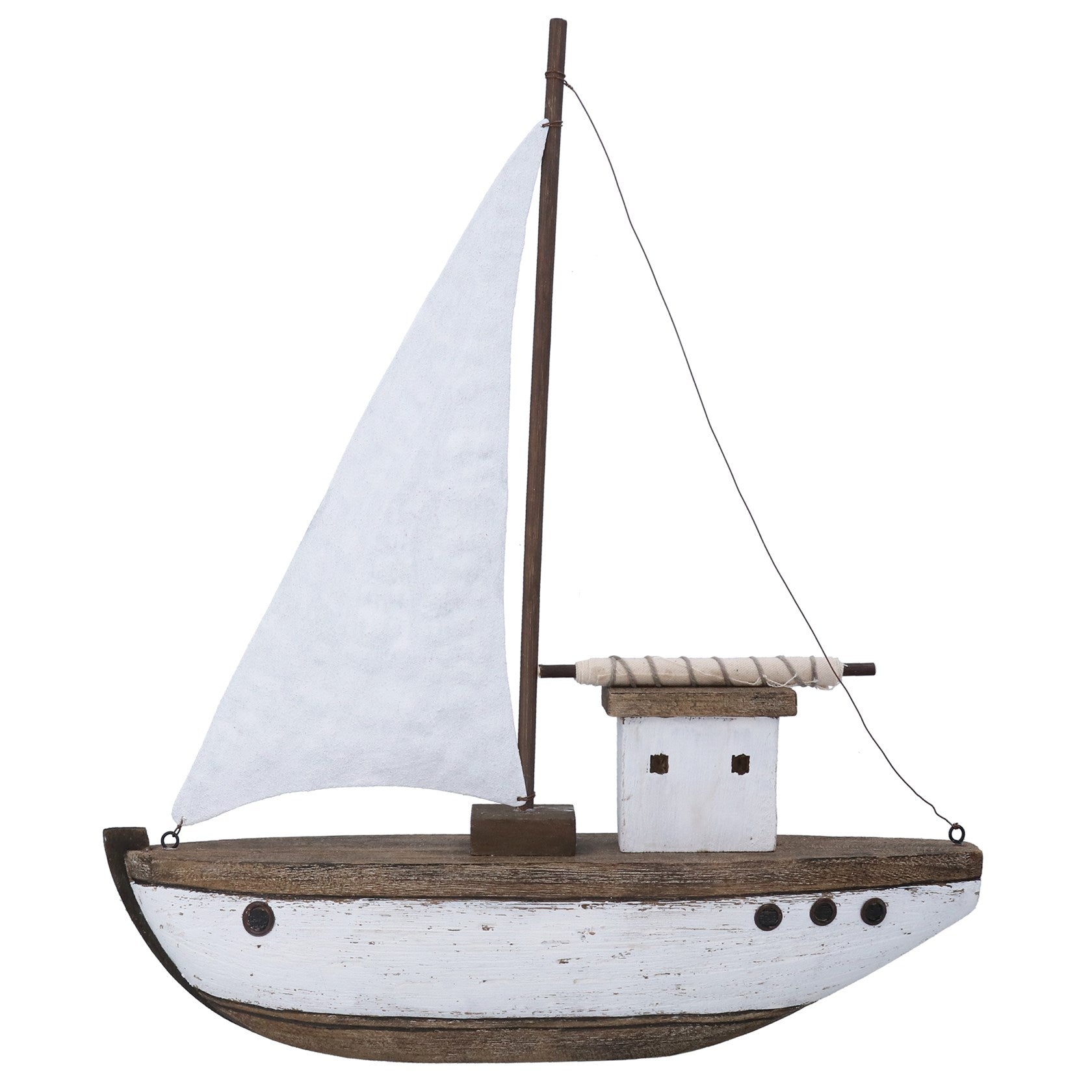 Rustic wood sail boat ornament (Large)