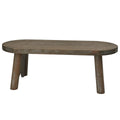 Large natural wood decorative oval bench