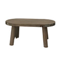Medium natural wood decorative oval bench