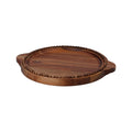 Acacia wood beaded edge round dish - small