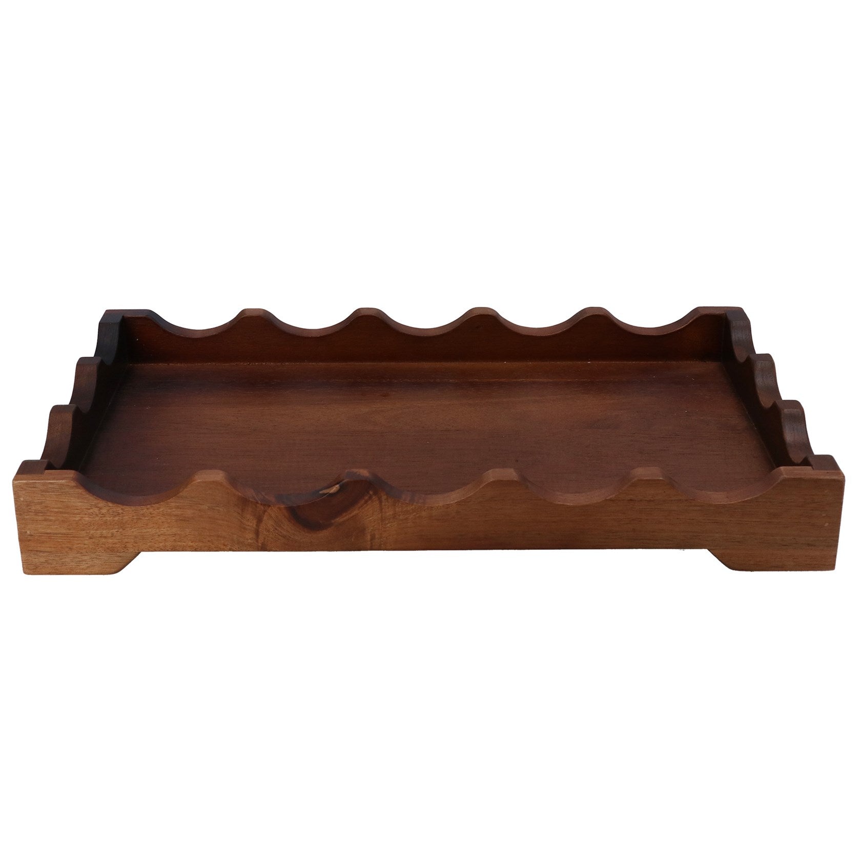 Acacia Wood Scalloped Tray - large