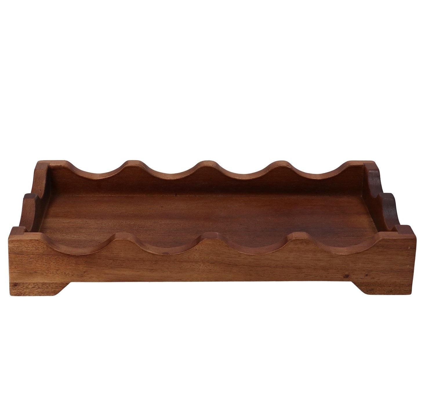 Acacia wood scalloped tray - small