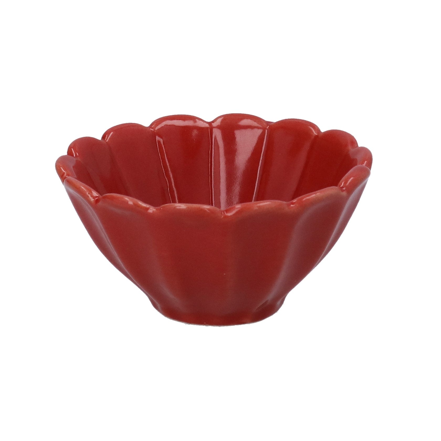Burgundy stoneware fluted mini bowl