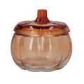 Glass pumpkin pot with lid,  medium