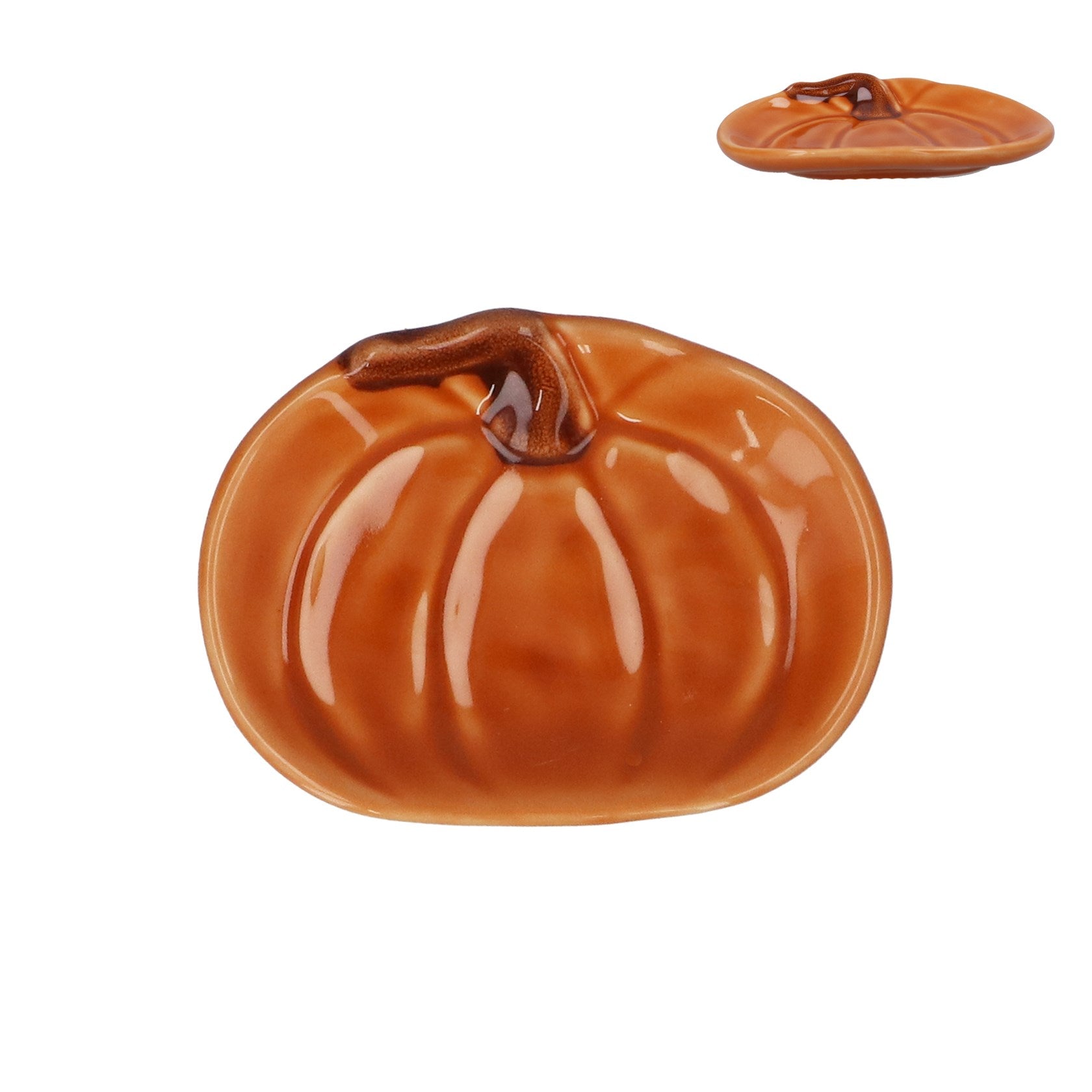 Pumpkin & tendril ceramic mini trinket plate